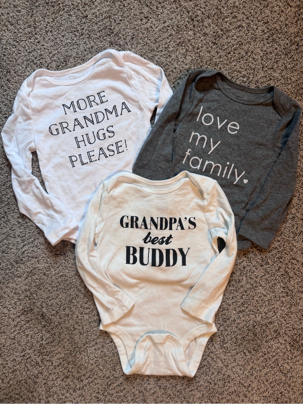 jumping beans White & Gray Long-Sleeve Baby Bodysuit Set
